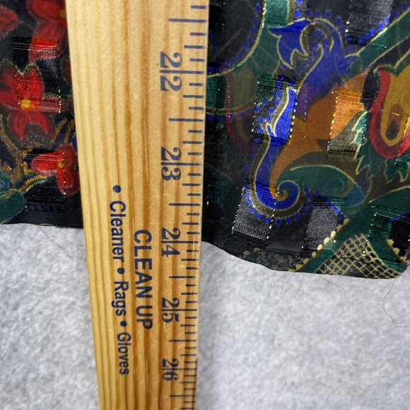 Victorias Secret Gold Label Sheer Button Front Blouse Womens M Baroque Tapestry - Picture 8 of 9